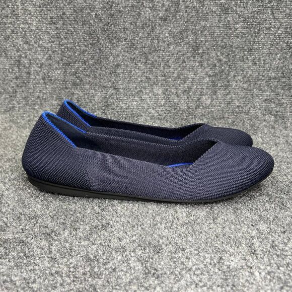 Rothy's Ballet Flats Women's 9.5 Blue The Flat Round Toe Comfort Classic Shoes - Picture 1 of 11